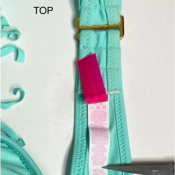 Victorias Secret Fringe Halter Bikini Size Large Adjustable Strap Removable Pads - Picture 9 of 12